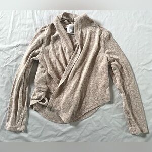 Danskin Now Girls Wrap Cardigan Top Size 4/5 Heathered Tan Long Sleeve
